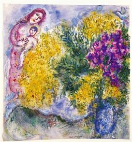 Marc chagall mimosas et iris